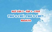 Thơ 4 chữ, Thơ 5 chữ là gì? Hình ảnh trong thơ là gì? Ngữ Văn lớp 7